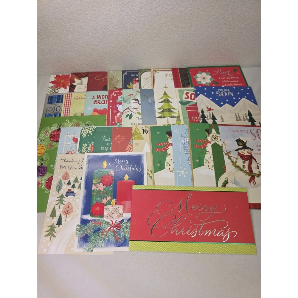 30 Pack New Christmas Cards Bulk Holiday Greeting Cards no envelopes
